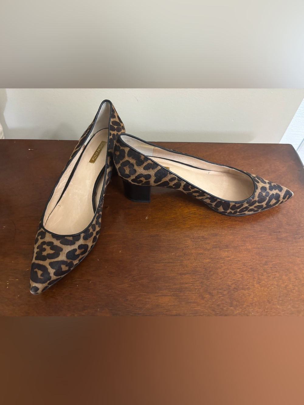 Louise et Cie Leopard Print Block Heel Pumps + Original box